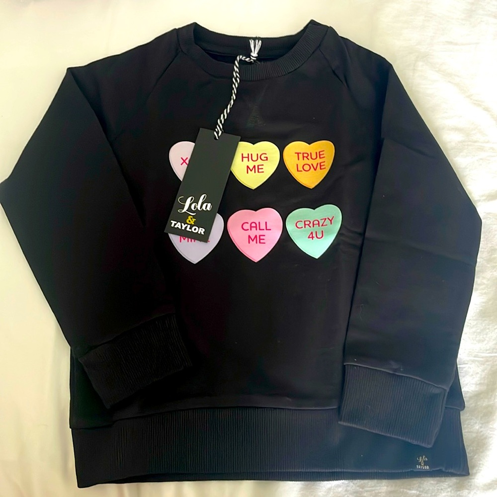 Lola and Taylor kids Valentine’s Day sweatshirt NWT